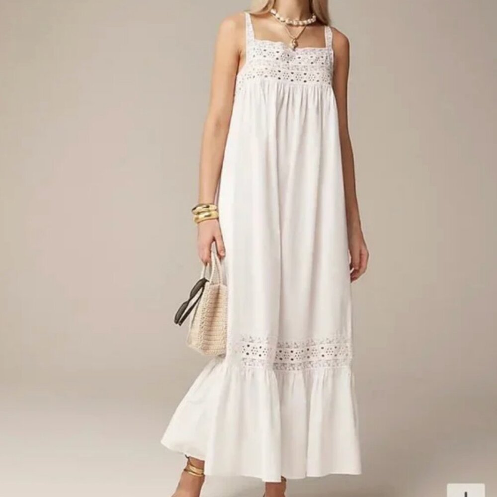 JCREW Athena Maxi Dress Doen-esque Summer Poplin Nightgown